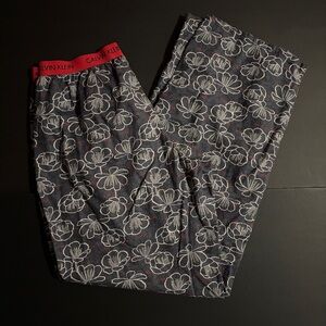 Calvin Klein Black and Red Floral Pajama Pants